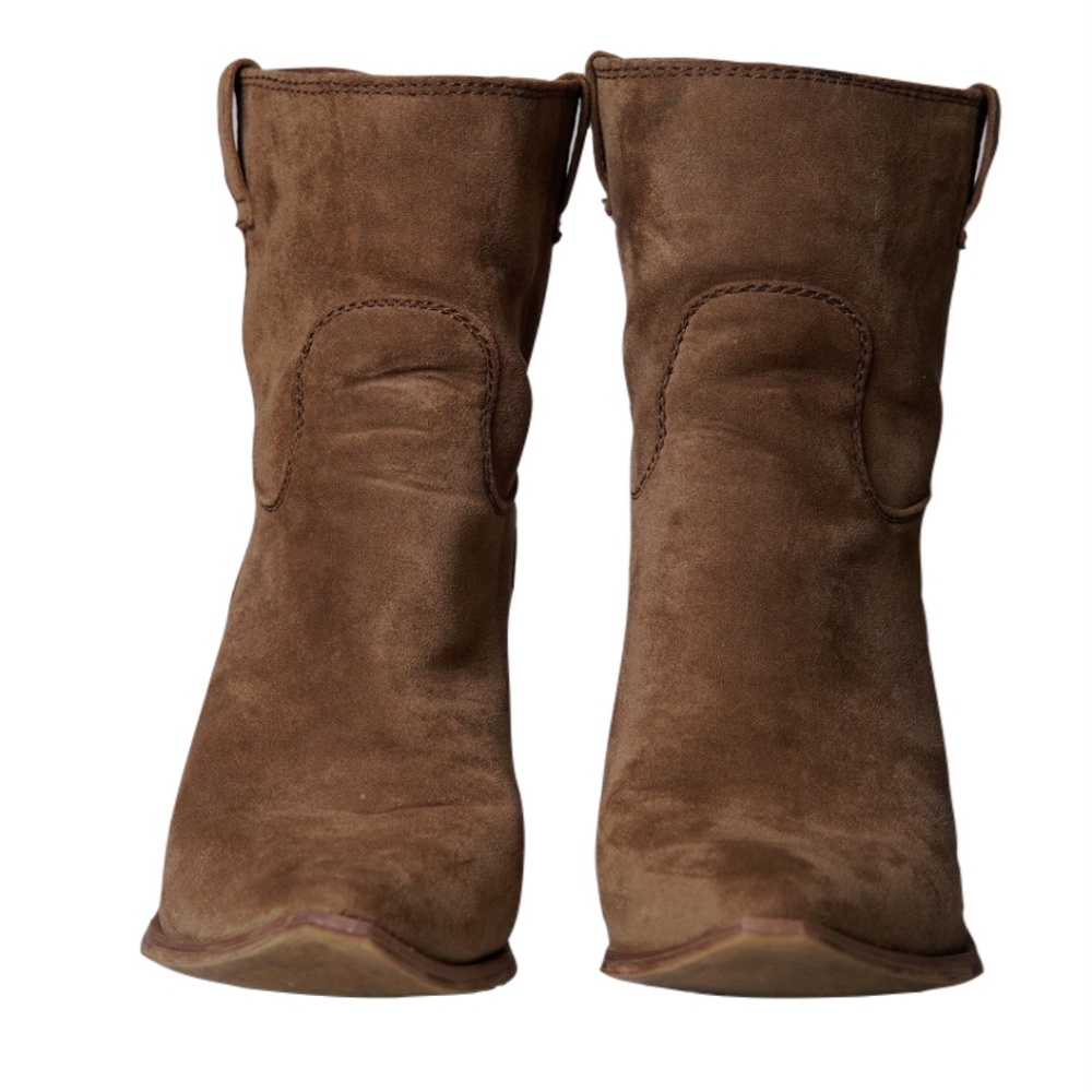 Tan suede booties